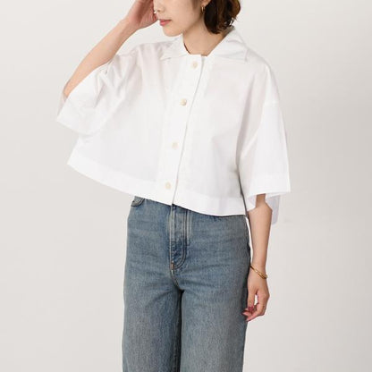 PATOU サステナブルコットン製ウェーブ クロップドシャツ