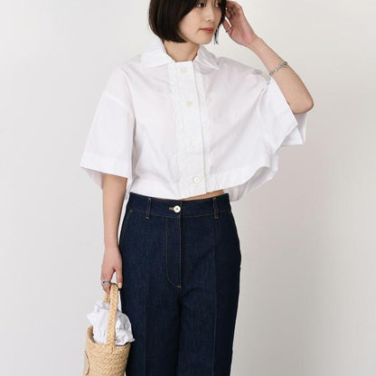 PATOU Sustainable cotton wave cropped shirt 