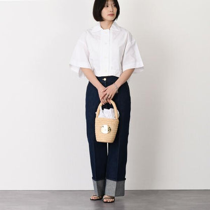 PATOU Sustainable cotton wave cropped shirt 