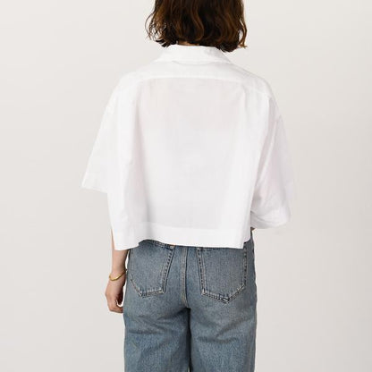 PATOU サステナブルコットン製ウェーブ クロップドシャツ