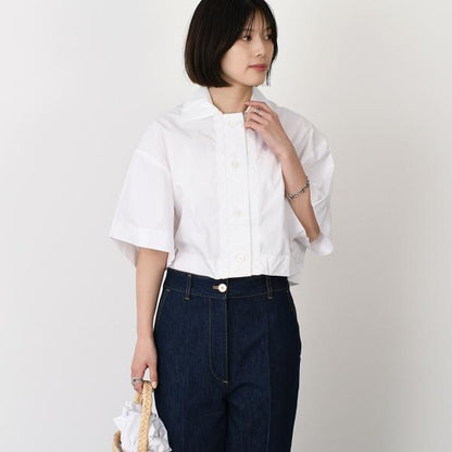 PATOU Sustainable cotton wave cropped shirt 