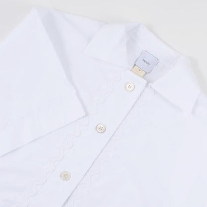 PATOU サステナブルコットン製ウェーブ クロップドシャツ