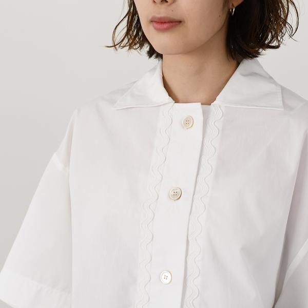 PATOU サステナブルコットン製ウェーブ クロップドシャツ