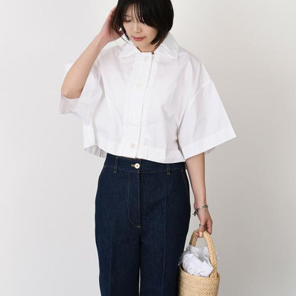 PATOU Sustainable cotton wave cropped shirt 