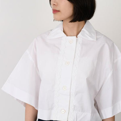 PATOU Sustainable cotton wave cropped shirt 
