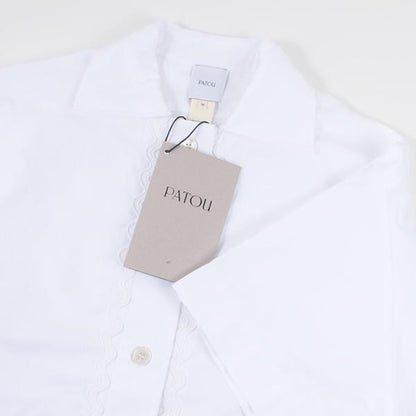 PATOU サステナブルコットン製ウェーブ クロップドシャツ