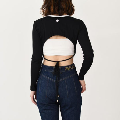 PATOU オープンバック クロップドTシャツ