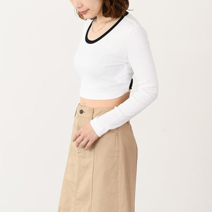 PATOU オープンバック クロップドTシャツ