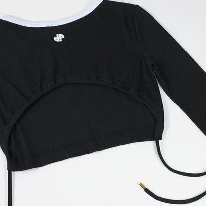 PATOU オープンバック クロップドTシャツ