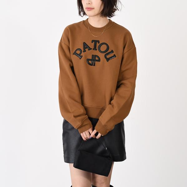 PATOU パトゥ オーガニックコットンフリース ビニルパトゥロゴ＆JPモノグラム スウェットシャツ