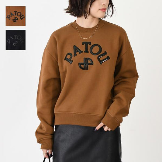 PATOU パトゥ オーガニックコットンフリース ビニルパトゥロゴ＆JPモノグラム スウェットシャツ