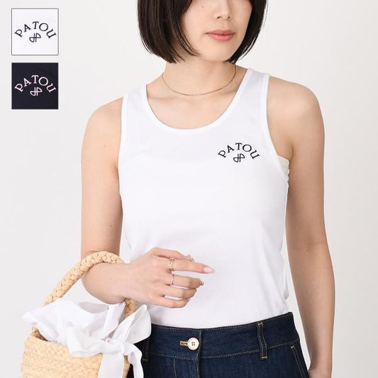 PATOU Organic Cotton Embroidered Tank Top 