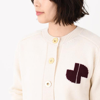 PATOU パトゥ ウール＆カシミヤ JP インターシャカーディガン