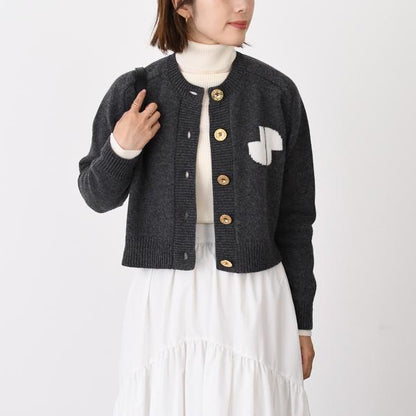 PATOU パトゥ ウール＆カシミヤ JP インターシャカーディガン