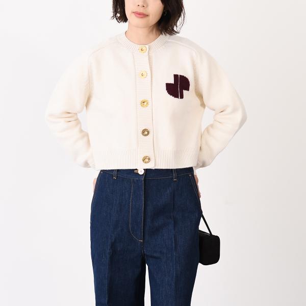 PATOU パトゥ ウール＆カシミヤ JP インターシャカーディガン