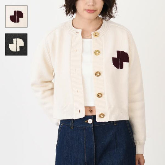 PATOU パトゥ ウール＆カシミヤ JP インターシャカーディガン