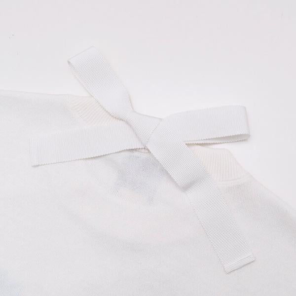 PATOU パトゥ オーガニックコットン＆ポリエステル ボウ カラー セーター