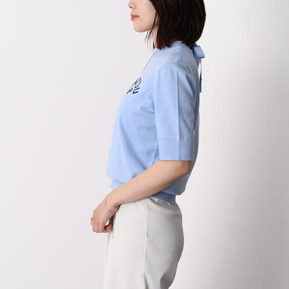 PATOU 파투 오가닉 코튼 &amp; 폴리 에스테르 보우 컬러 스웨터 
