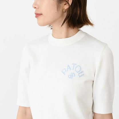 PATOU 파투 오가닉 코튼 &amp; 폴리 에스테르 보우 컬러 스웨터 