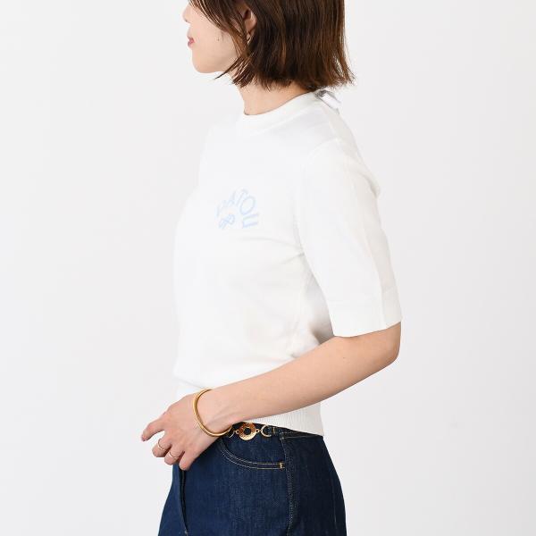 PATOU パトゥ オーガニックコットン＆ポリエステル ボウ カラー セーター