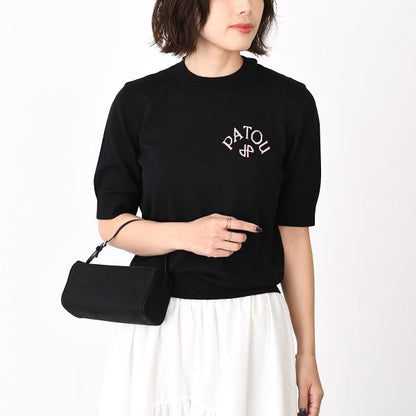 PATOU パトゥ オーガニックコットン＆ポリエステル ボウ カラー セーター