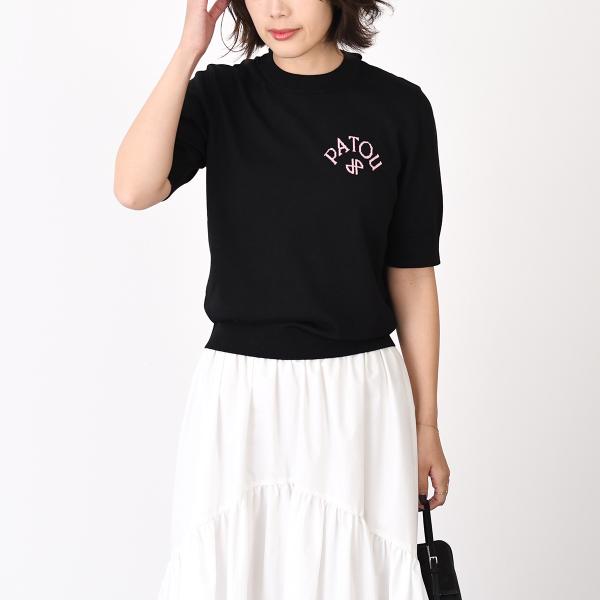 PATOU パトゥ オーガニックコットン＆ポリエステル ボウ カラー セーター