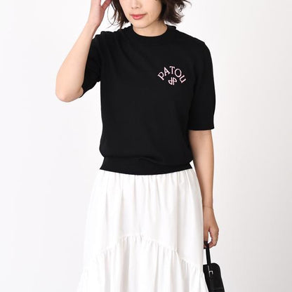 PATOU パトゥ オーガニックコットン＆ポリエステル ボウ カラー セーター