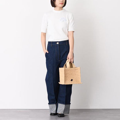 PATOU Organic cotton and polyester bow collar sweater 