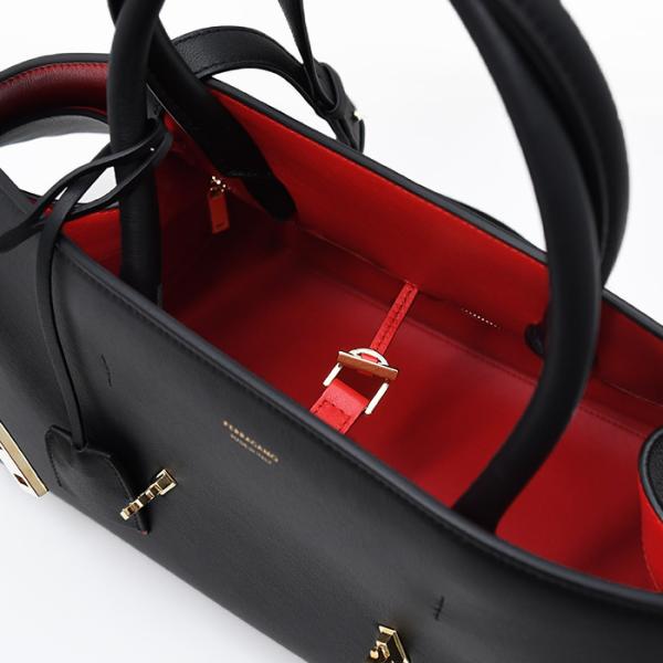 FERRAGAMO フェラガモ Hug バイカラー ハンドバッグ (L)