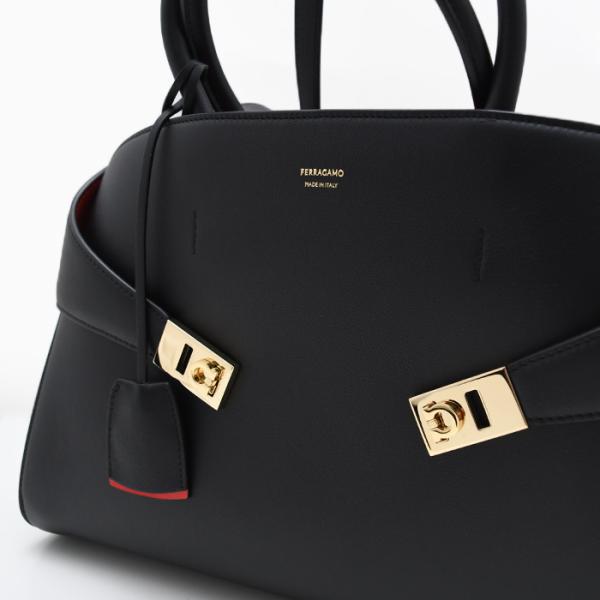 FERRAGAMO フェラガモ Hug バイカラー ハンドバッグ (L)