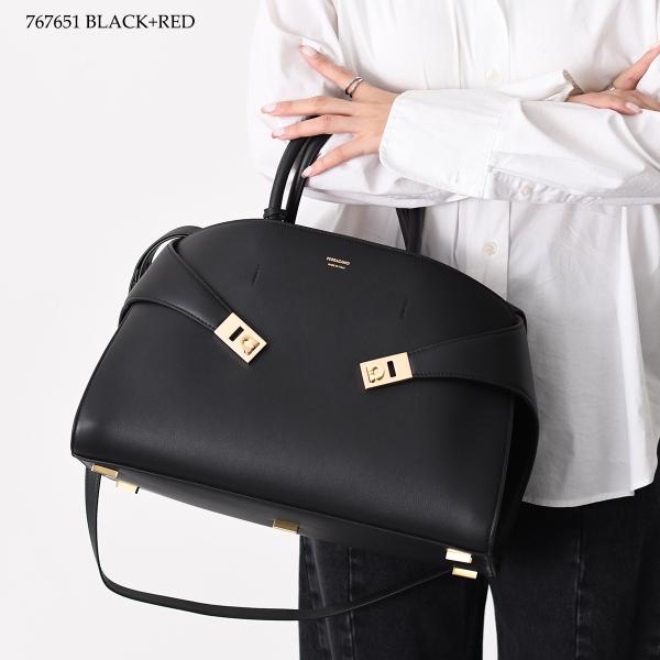 FERRAGAMO フェラガモ Hug バイカラー ハンドバッグ (L)
