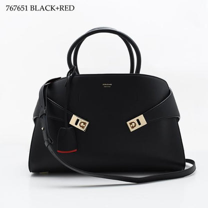 FERRAGAMO フェラガモ Hug バイカラー ハンドバッグ (L)