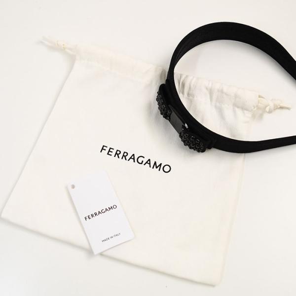 FERRAGAMO ヴァラ・リボン カチューシャ クリスタル