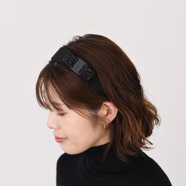 FERRAGAMO ヴァラ・リボン カチューシャ クリスタル