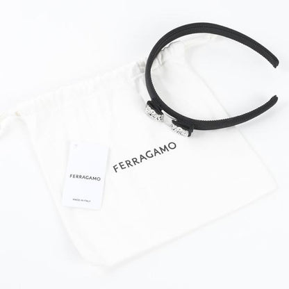 FERRAGAMO ヴァラ クリスタル リボンカチューシャ