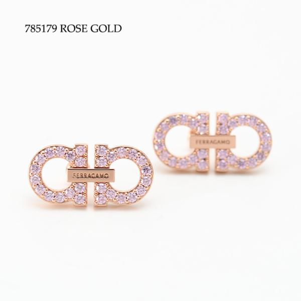 FERRAGAMO フェラガモ ダブル・ガンチーニ クリスタル ピアス