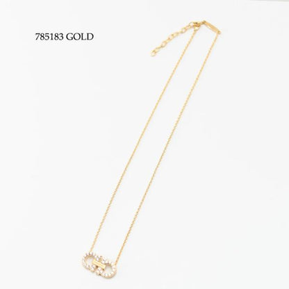 FERRAGAMO フェラガモ ダブル・ガンチーニ クリスタル ネックレス