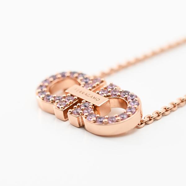 FERRAGAMO フェラガモ ダブル・ガンチーニ クリスタル ネックレス