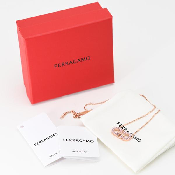 FERRAGAMO フェラガモ ダブル・ガンチーニ クリスタル ネックレス