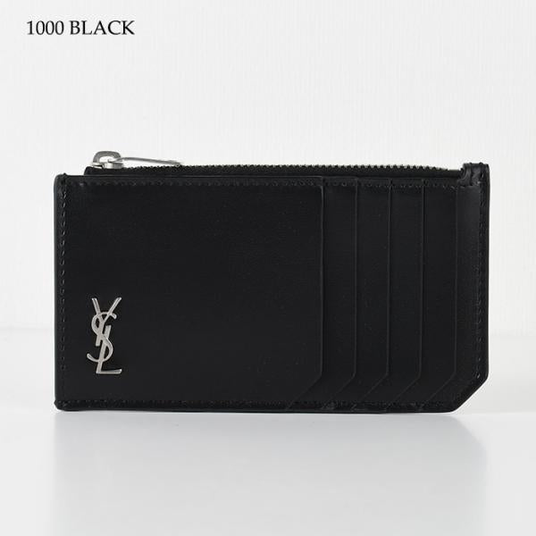 SAINT LAURENT Tiny Cassandra Fragment Zip Card Case in Matte Leather 