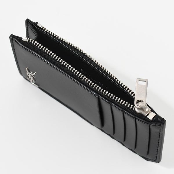 SAINT LAURENT Tiny Cassandra Fragment Zip Card Case in Matte Leather 
