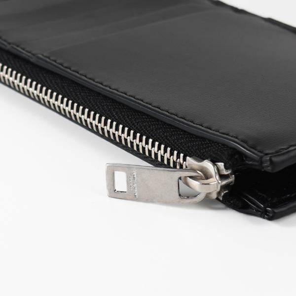 SAINT LAURENT Tiny Cassandra Fragment Zip Card Case in Matte Leather 