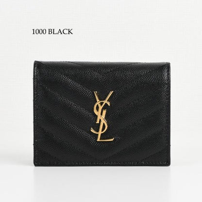 SAINT LAURENT モノグラム ウォレット グレインドプードルエンボスレザー