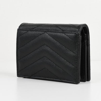 SAINT LAURENT モノグラム ウォレット グレインドプードルエンボスレザー
