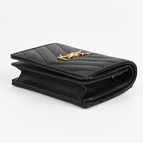 SAINT LAURENT モノグラム ウォレット グレインドプードルエンボスレザー