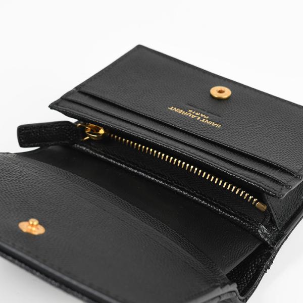 SAINT LAURENT モノグラム ウォレット グレインドプードルエンボスレザー