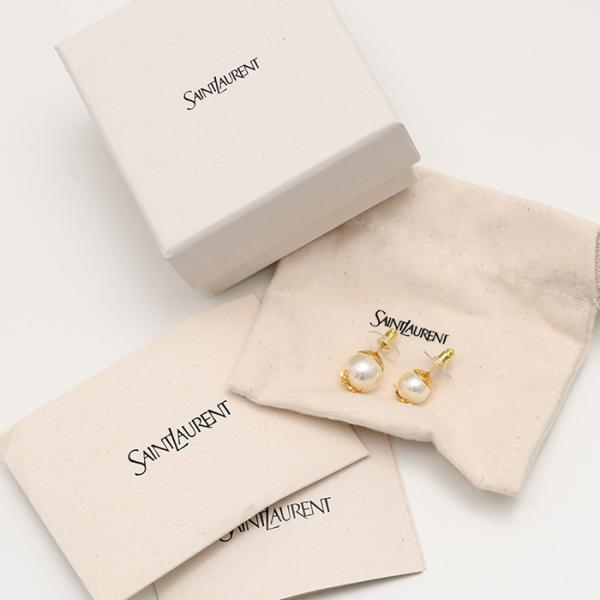 SAINT LAURENT ロゴパールピアス