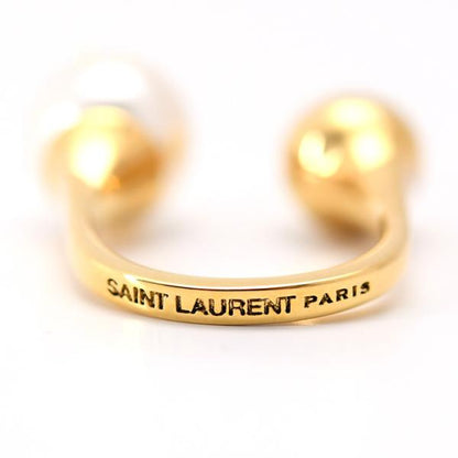 SAINT LAURENT YSL パール＆ボール リング（メタル）