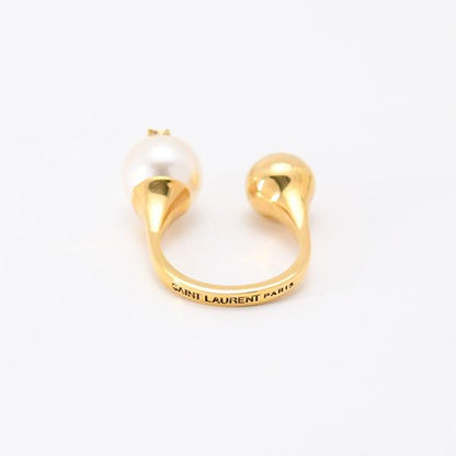 SAINT LAURENT YSL パール＆ボール リング（メタル）