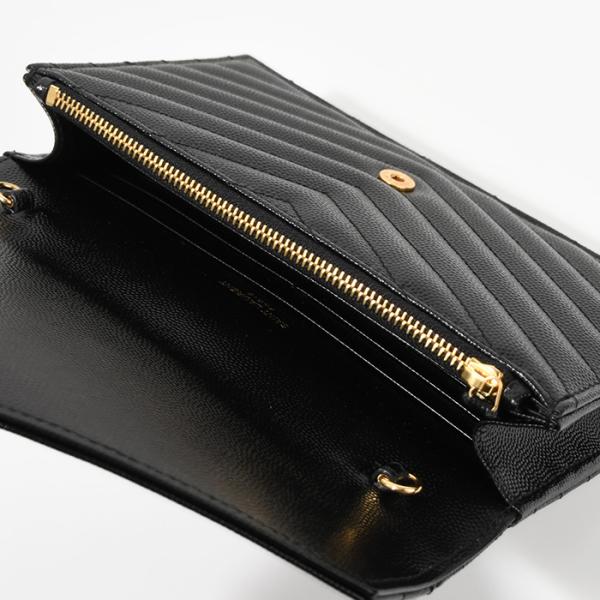 SAINT LAURENT カサンドラ エンベロープ チェーンウォレット（グレイン・ド・プードルレザー）